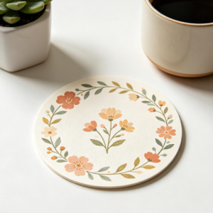 Round Decorative Paper Coaster